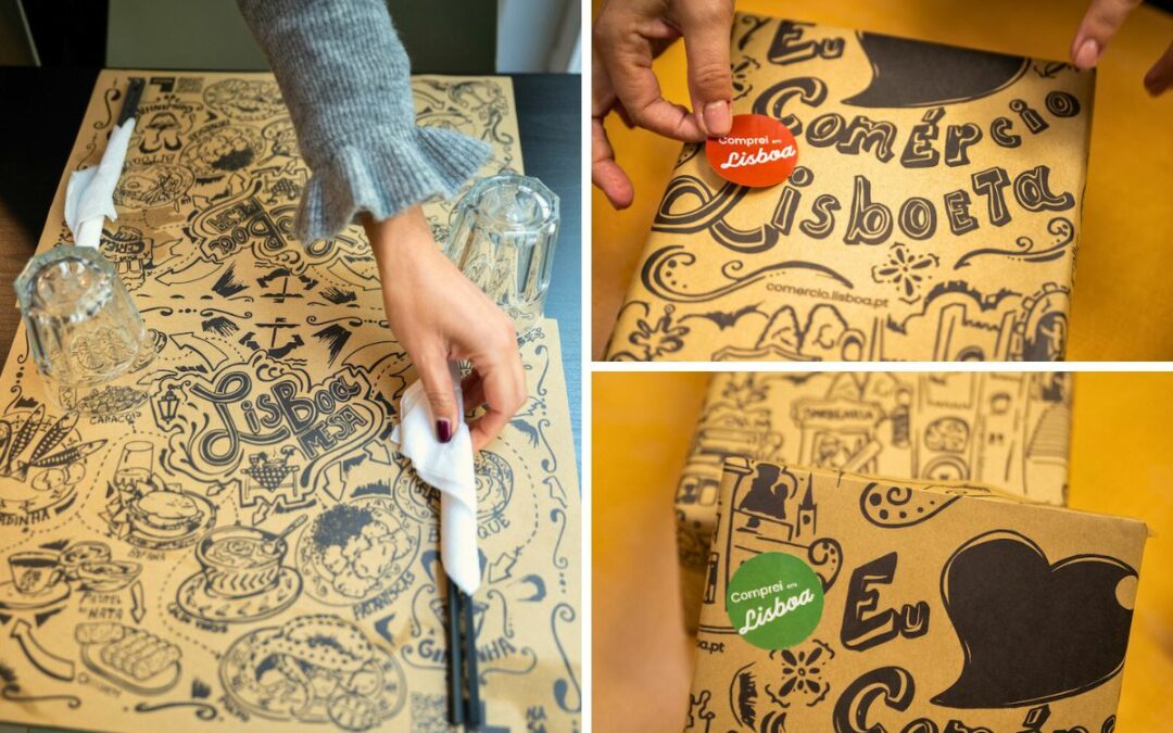 CML oferece à restauração e comércio local papel de embrulho e individuais inspirados na cidade