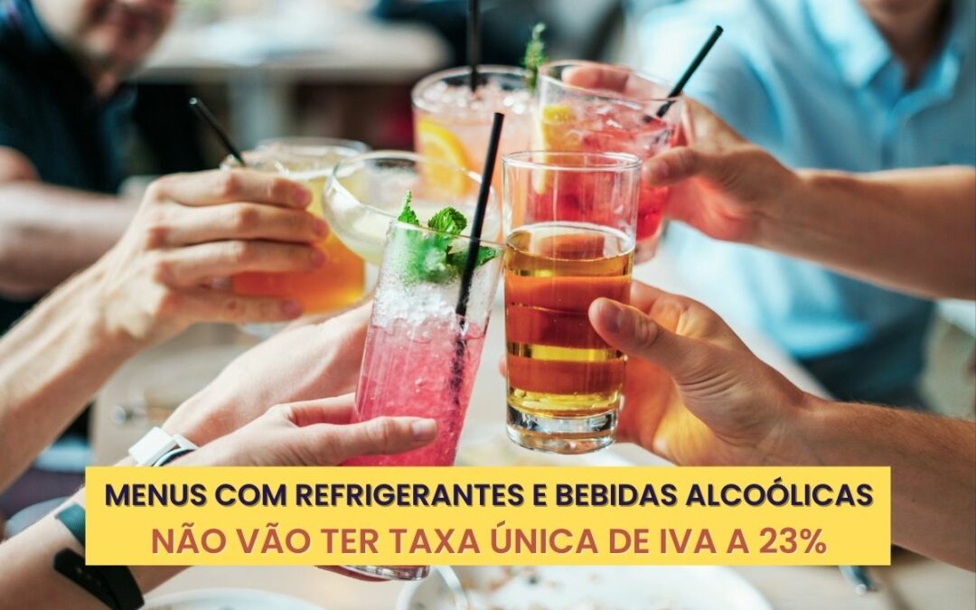 Menus com refrigerantes e bebidas alcoólicas não vão ter taxa única de IVA a 23%